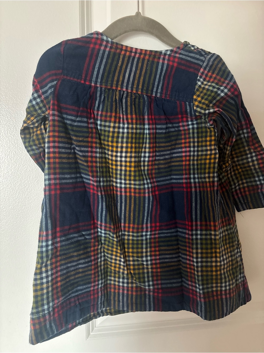 Pink Chicken Plaid Tunic Dress in Navy, Red & Yellow - Picture 4 of 5